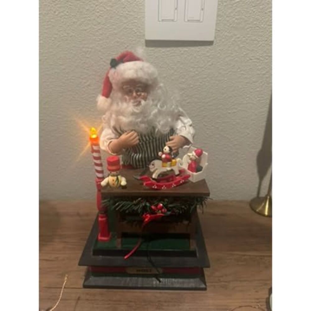 POST Vintage SMILE NOEL 1990 Musical Lighted Christmas SaNTA Clause